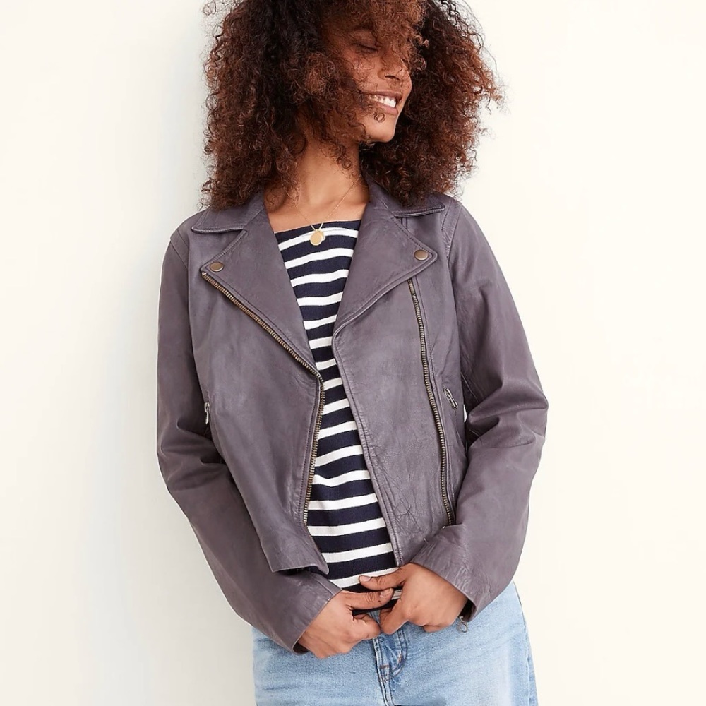 NWT Madewell Leather Motorcycle Jacket, RARE COLOR!
